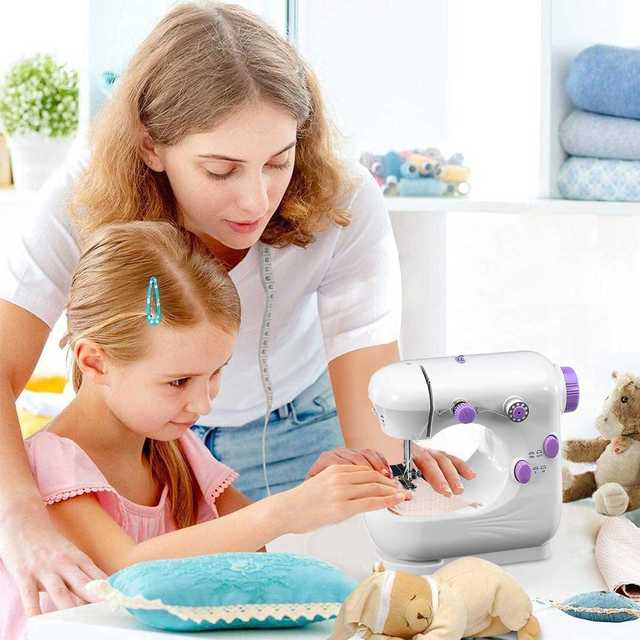 Sewing Machines Portable Mini Electric Household Crafting Mending with Foot  Pedal Cutter Light for Home Beginners